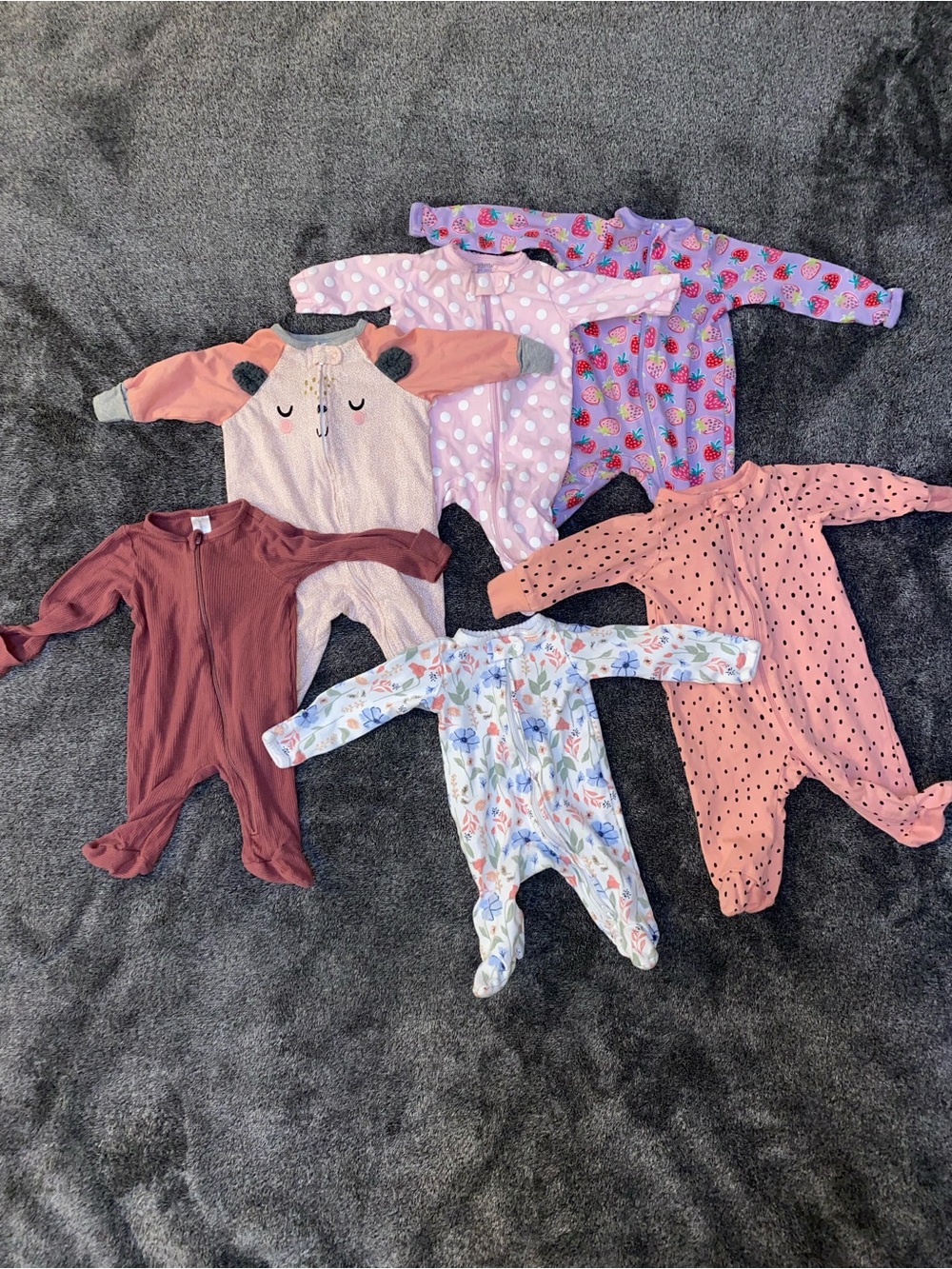 6-Piece Newborn Baby Girl PJ Sleeper Bundle